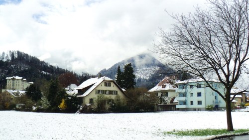 Snow in Interlaken.