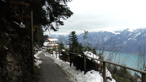 Lake Brienz, right, from a hilltop in Interlaken.